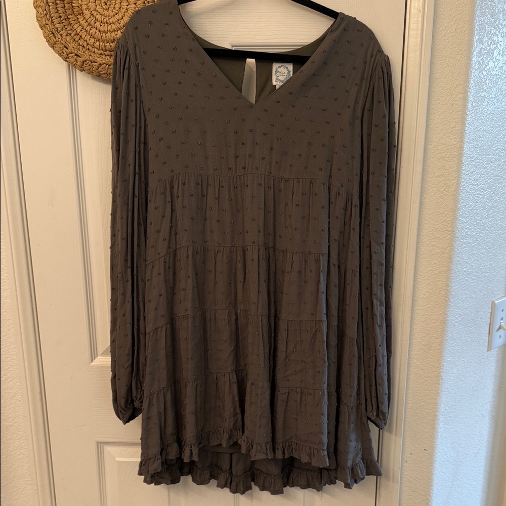 Blue Rain Green Dot Dress